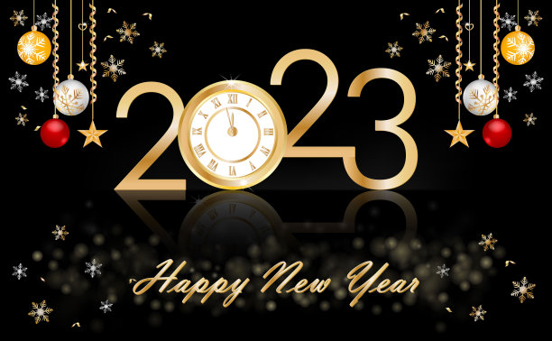 2023年新年快乐,奢华时钟图片 2023年新年快乐,奢华时钟图片下载