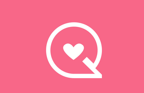 Q爱心字母logo图标用粉色图片 Q爱心字母logo图标用粉色图片下载