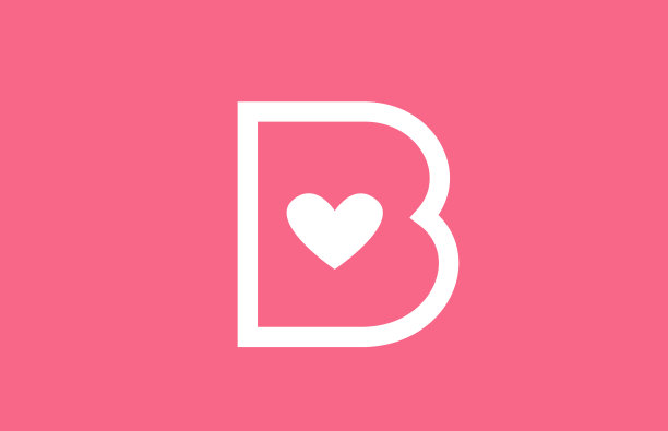 B爱心字母字母logo图标用粉色图片 B爱心字母字母logo图标用粉色图片下载