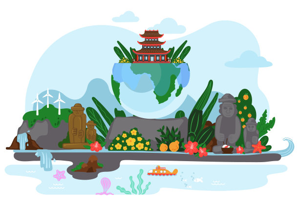 亚洲景观,有树、瀑布、山和石雕。地球上有植物和房子图片 亚洲景观,有树、瀑布、山和石雕。地球上有植物和房子图片下载