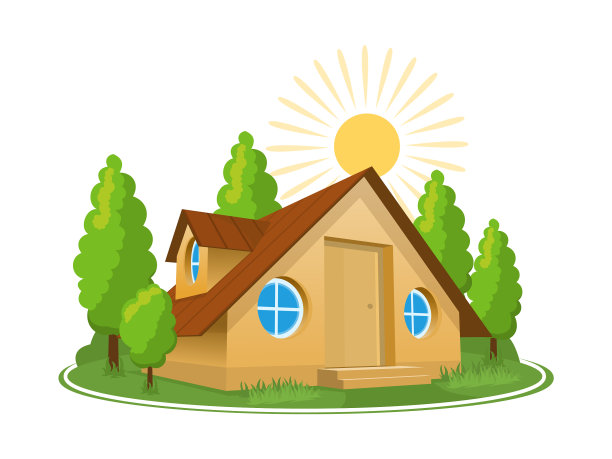 夏季景观3d小屋图标包围图片 夏季景观3d小屋图标包围图片下载