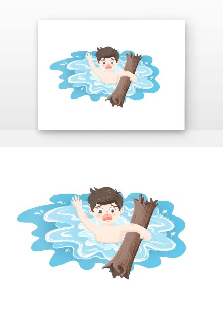 手绘防溺水卡通人物图片 手绘防溺水卡通人物图片下载