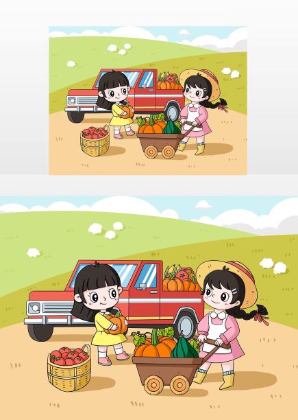 秋天人们搬运丰收食物图片 秋天人们搬运丰收食物图片下载