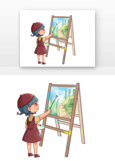 可爱女孩画画图片 可爱女孩画画图片下载