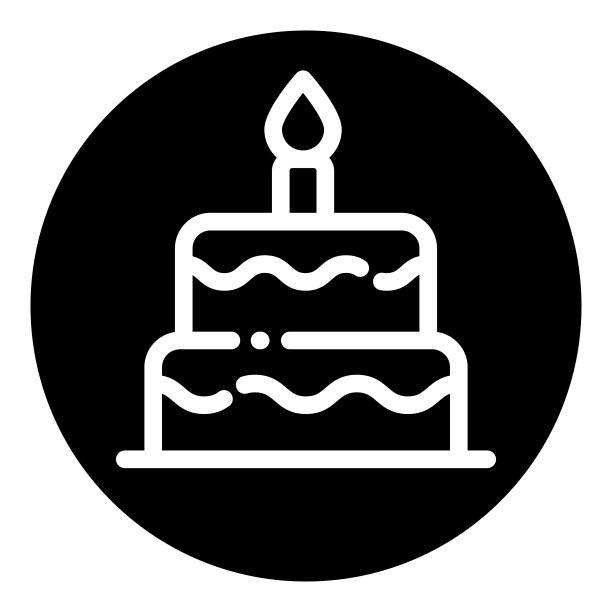 生日蛋糕平面图标孤立在白色图片 生日蛋糕平面图标孤立在白色图片下载