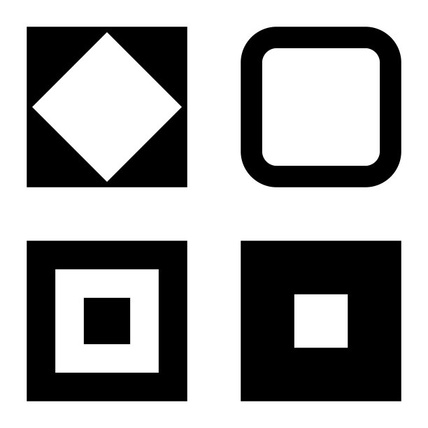 方形平面图标设置孤立的白色背景图片 方形平面图标设置孤立的白色背景图片下载