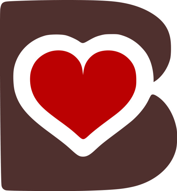 字母b与心符号涂鸦图标图片 字母b与心符号涂鸦图标图片下载