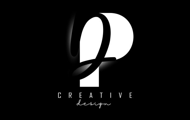 黑白两色的字母配合极简主义的pd logo图片 黑白两色的字母配合极简主义的pd logo图片下载