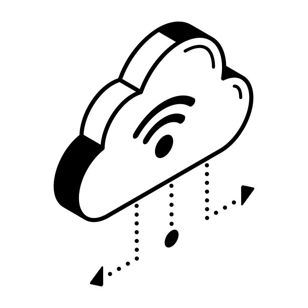 一个云互联网线等距向量图片 一个云互联网线等距向量图片下载