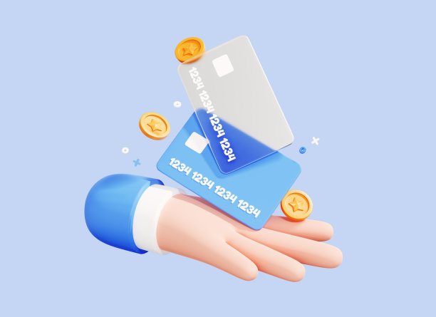 手持信用卡和硬币的3D手。在线支付的概念。资金转移和金融交易。非接触式购买。创意卡通图标设计孤立在蓝色背景。三维渲染图片 手持信用卡和硬币的3D手。在线支付的概念。资金转移和金融交易。非接触式购买。创意卡通图标设计孤立在蓝色背景。三维渲染图片下载