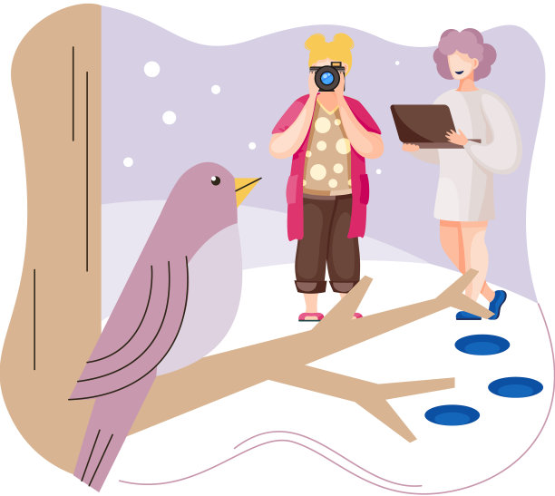 女摄影师在拍摄鸟群的照片图片 女摄影师在拍摄鸟群的照片图片下载