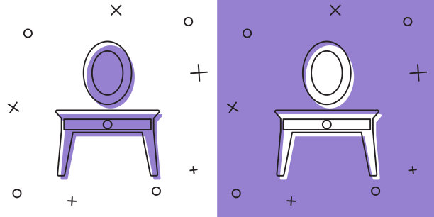 设置梳妆台图标孤立在白色和图片 设置梳妆台图标孤立在白色和图片下载