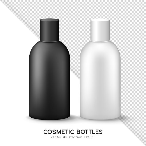 用于化妆品或医疗产品的3D黑色和白色光泽容器图片 用于化妆品或医疗产品的3D黑色和白色光泽容器图片下载