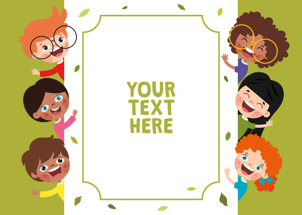 拿着空白画框的卡通孩子图片 拿着空白画框的卡通孩子图片下载