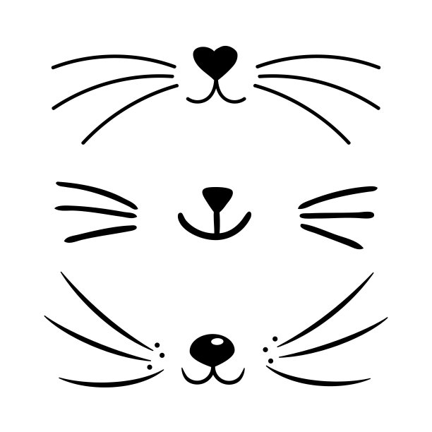 套扁猫心鼻。可爱的猫脸剪影图标收集图片 套扁猫心鼻。可爱的猫脸剪影图标收集图片下载