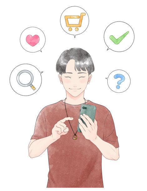 一个男人操作智能手机的插图,水彩画触摸。图片 一个男人操作智能手机的插图,水彩画触摸。图片下载