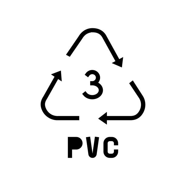 PVC可回收塑料制品字形图标矢量插图图片 PVC可回收塑料制品字形图标矢量插图图片下载