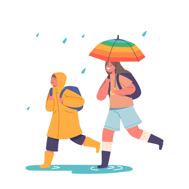 快乐的孩子们在伞下奔跑穿着雨衣的男孩和图片 快乐的孩子们在伞下奔跑穿着雨衣的男孩和图片下载