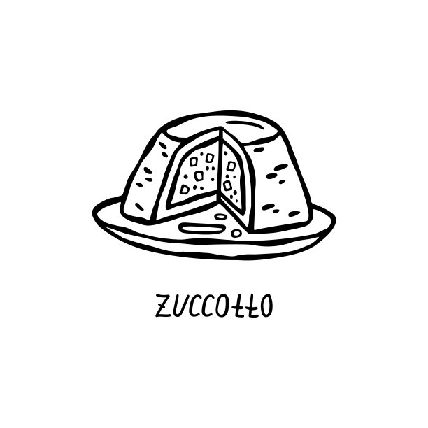 意大利美食的矢量手绘插图。Zuccotto图片 意大利美食的矢量手绘插图。Zuccotto图片下载