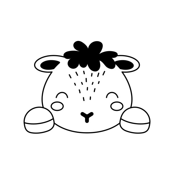 可爱的羊头在斯堪的纳维亚风格的动物的脸图片 可爱的羊头在斯堪的纳维亚风格的动物的脸图片下载