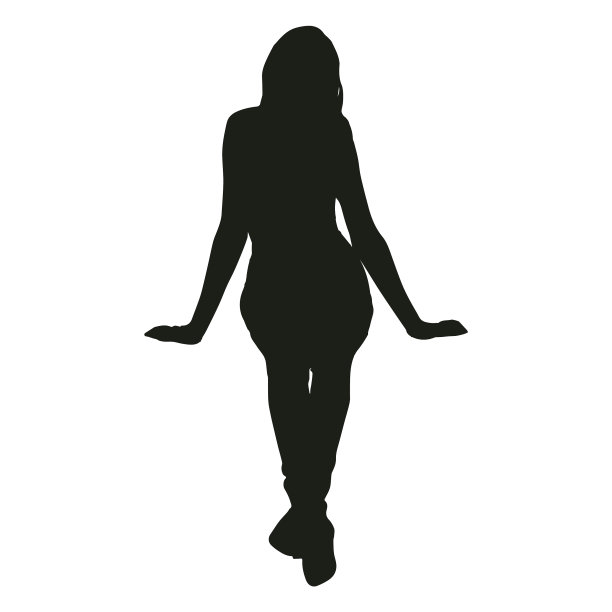 女人坐剪影正面观高品质图片 女人坐剪影正面观高品质图片下载