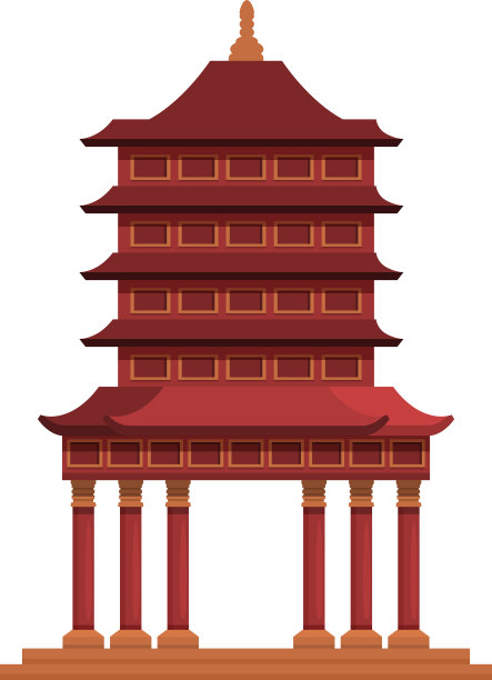亚洲房子图标卡通中国宝塔图片 亚洲房子图标卡通中国宝塔图片下载