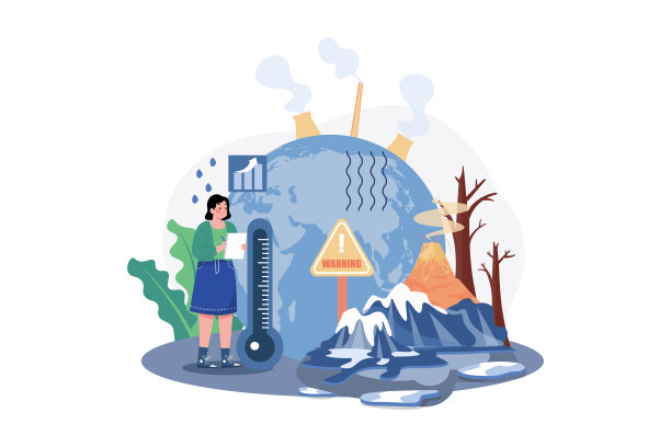 气候变化插图概念在白色背景图片 气候变化插图概念在白色背景图片下载