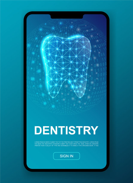 牙齿3d多边形符号的UI用户体验设计图片 牙齿3d多边形符号的UI用户体验设计图片下载