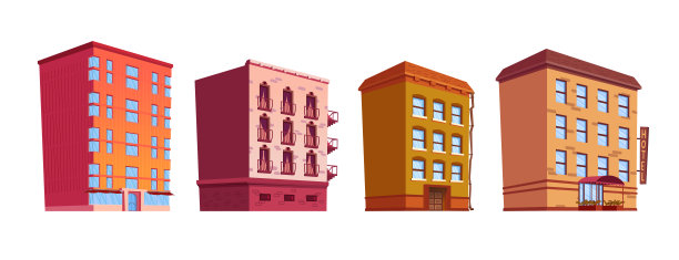 建筑卡通矢量孤立插图图片 建筑卡通矢量孤立插图图片下载