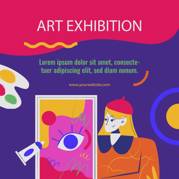 手绘艺术展览张贴矢量插图图片 手绘艺术展览张贴矢量插图图片下载