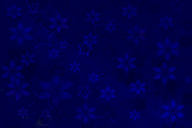 深蓝色的冬季抽象背景与星星形状和雪花。图片 深蓝色的冬季抽象背景与星星形状和雪花。图片下载