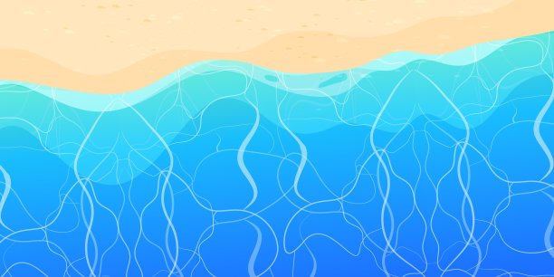 夏季海滩与沙子和波浪的顶部视图图片 夏季海滩与沙子和波浪的顶部视图图片下载