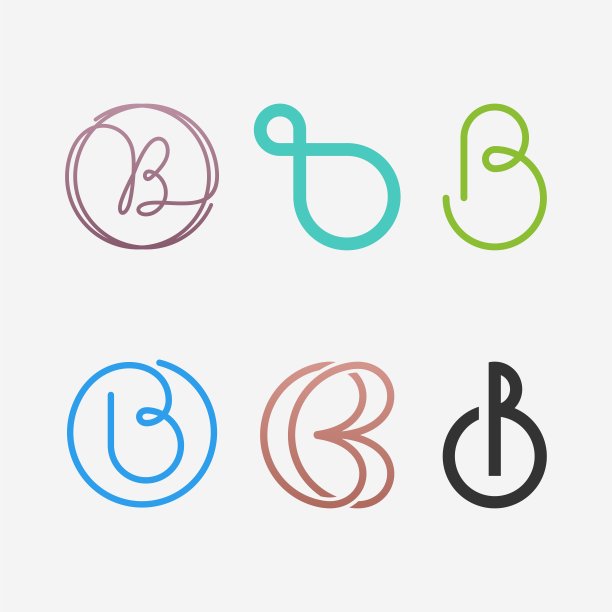一套字母b符号设计模板图片 一套字母b符号设计模板图片下载