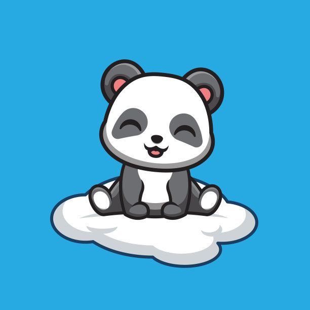 熊猫坐在云上可爱有创意的卡哇伊图片 熊猫坐在云上可爱有创意的卡哇伊图片下载