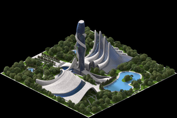 3D瓷砖游戏未来主义建筑图片 3D瓷砖游戏未来主义建筑图片下载