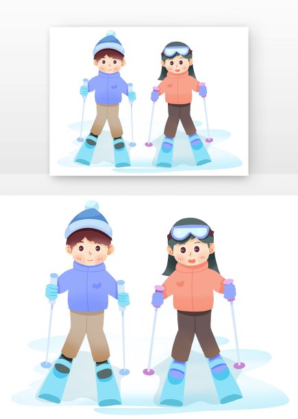 滑雪可爱人物儿童图片 滑雪可爱人物儿童图片下载