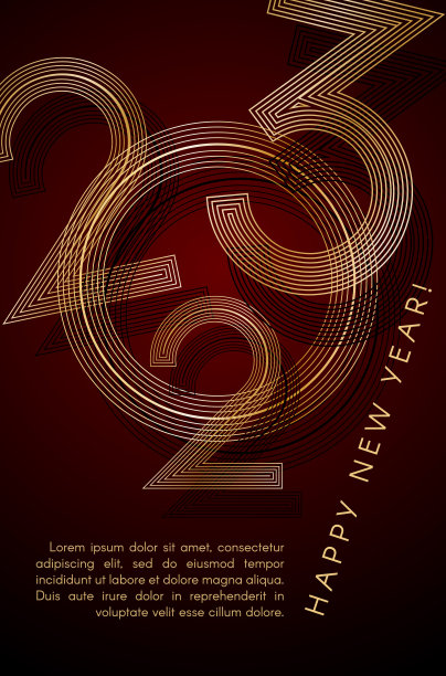 2023新年红底金线设计豪华请柬派对创意元素2023新年和圣诞节现代设计金线2023豪华请柬矢量艺术图片 2023新年红底金线设计豪华请柬派对创意元素2023新年和圣诞节现代设计金线2023豪华请柬矢量艺术图片下载