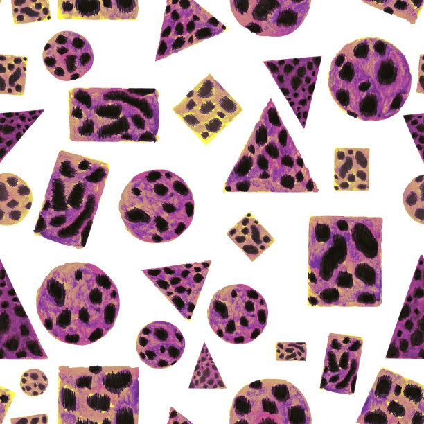 水彩图案几何猫毛,猎豹斑点在白色背景上为您无缝设计,手绘插图图片 水彩图案几何猫毛,猎豹斑点在白色背景上为您无缝设计,手绘插图图片下载