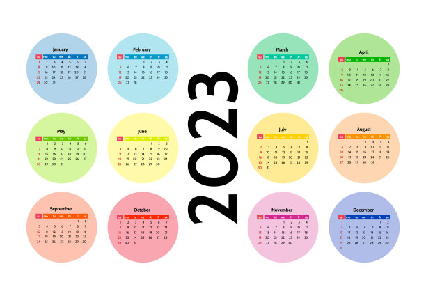 2023年的日历被隔离在白色背景上图片 2023年的日历被隔离在白色背景上图片下载