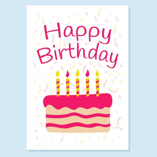 祝福生日的明信片。蛋糕和蜡烛图片 祝福生日的明信片。蛋糕和蜡烛图片下载