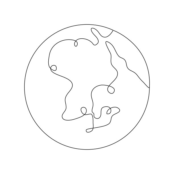 地球一号线绘制图标。连续的线。极简主义风格。矢量插图。图片 地球一号线绘制图标。连续的线。极简主义风格。矢量插图。图片下载
