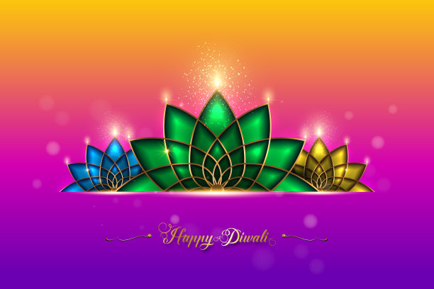 快乐排灯节印度庆祝多彩的模板。图形横幅设计的印度莲花Diya油灯,现代设计在充满活力的色彩。矢量艺术风格,渐变颜色背景图片 快乐排灯节印度庆祝多彩的模板。图形横幅设计的印度莲花Diya油灯,现代设计在充满活力的色彩。矢量艺术风格,渐变颜色背景图片下载