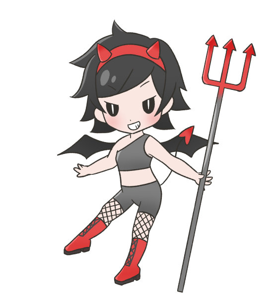 一个女孩穿着魔鬼的布插画图片 一个女孩穿着魔鬼的布插画图片下载