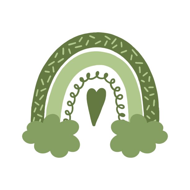 波西米亚彩虹是绿色的。用于儿童房间和假期的装饰。向量现代风格图片 波西米亚彩虹是绿色的。用于儿童房间和假期的装饰。向量现代风格图片下载