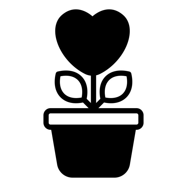 爱心植物,成长黑色矢量图标图片 爱心植物,成长黑色矢量图标图片下载