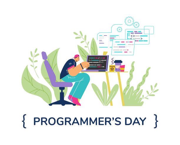 Programmerâ ' '的节日贺卡,年轻人在笔记本电脑上写代码-平面矢量插图在白色背景。图片 Programmerâ ' '的节日贺卡,年轻人在笔记本电脑上写代码-平面矢量插图在白色背景。图片下载