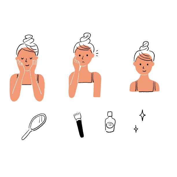 护肤女妆线画矢量图片 护肤女妆线画矢量图片下载