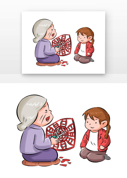 小寒剪窗花的人图片 小寒剪窗花的人图片下载