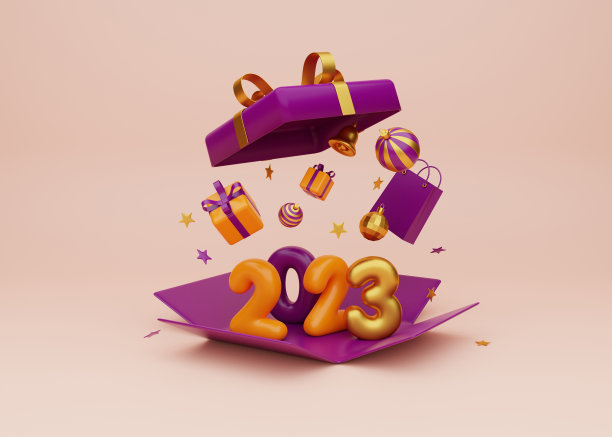 3d渲染2023年新年快乐插画。图片 3d渲染2023年新年快乐插画。图片下载