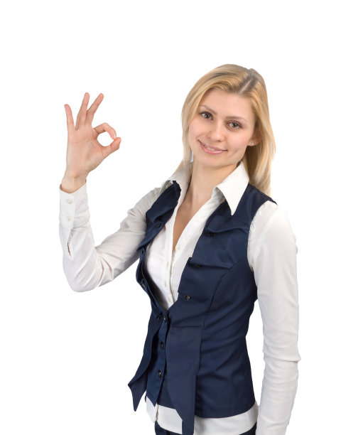 商务女士展示了良好的手势图片 商务女士展示了良好的手势图片下载